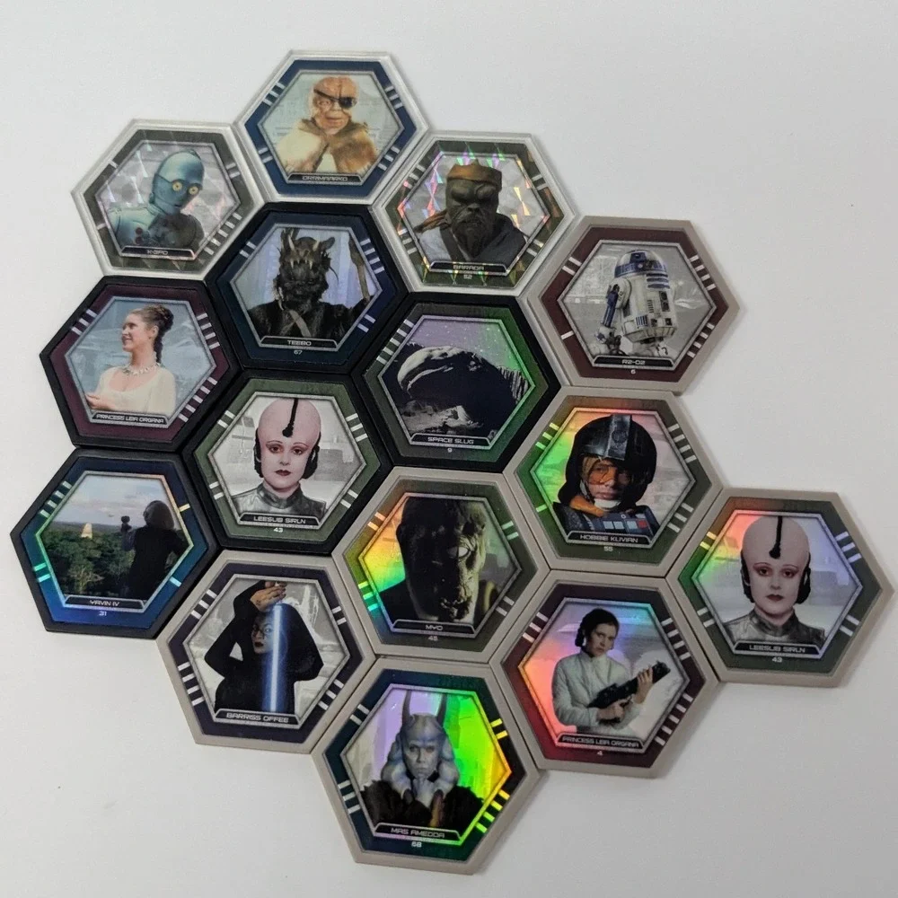 Topps Star Wars Galactic‎ Connexions Tiles Lot of 15 - Princess Leia R2-D2 Holo - Picture 13 of 16